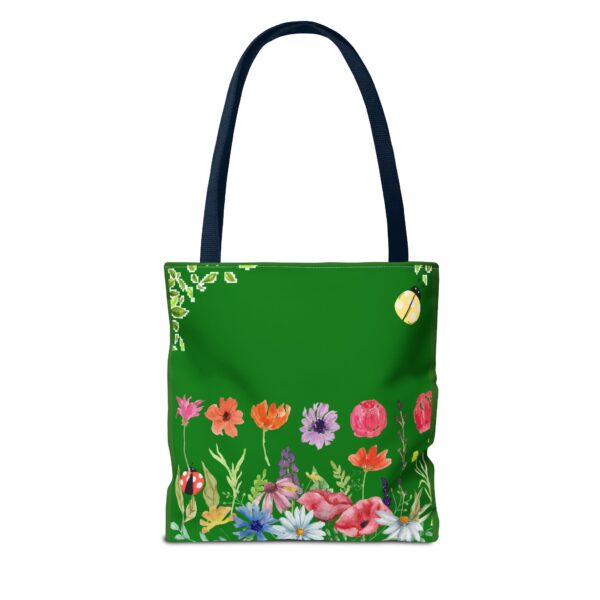 Vibrant Green Floral Tote Bag