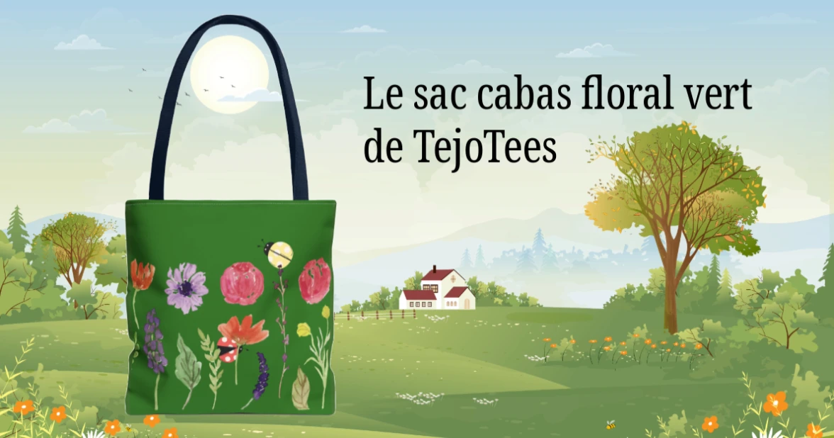 le Sac Cabas Floral Vert