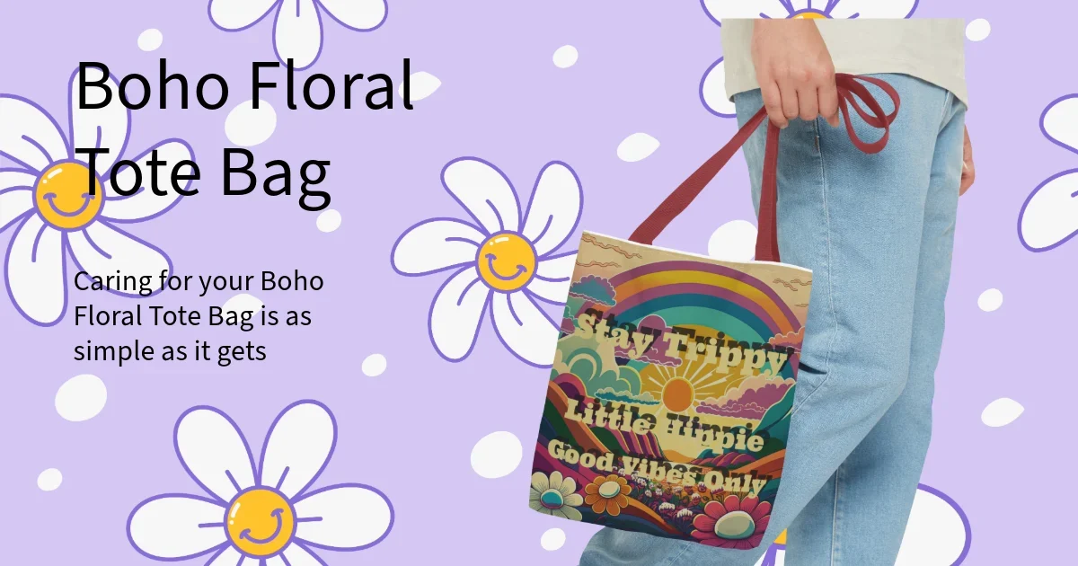 Boho Floral Tote Bag